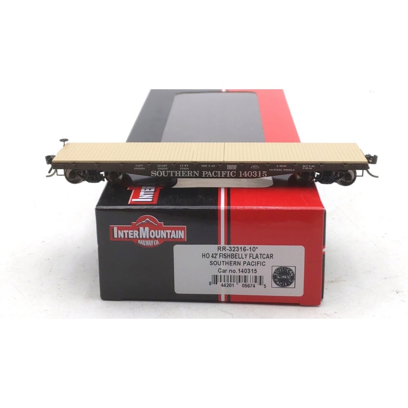 InterMountain RR-32316-10 HO Scale Southern Pacific Fishbelly Flat Car #140315 EX/Box