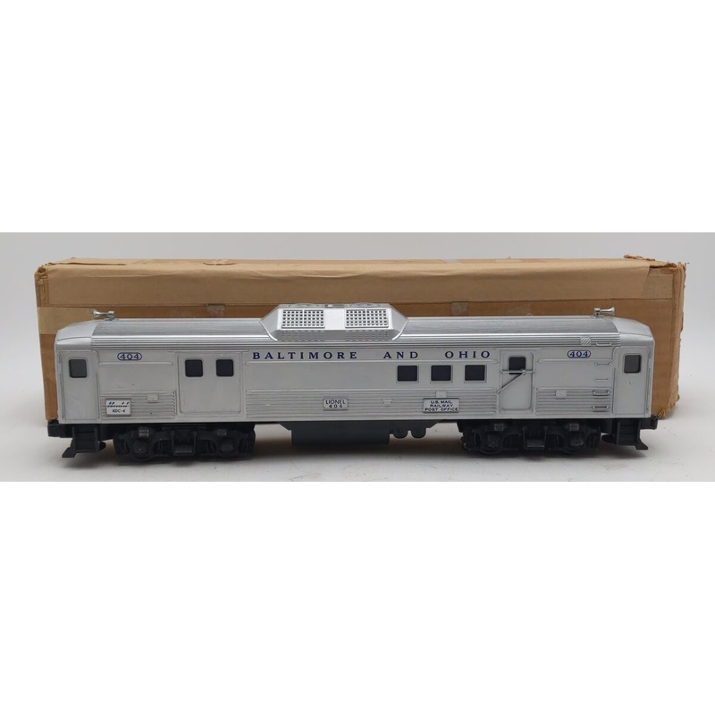 Lionel 404 Vintage O Baltimore & Ohio RDC Budd Baggage & Mail Car EX/Box