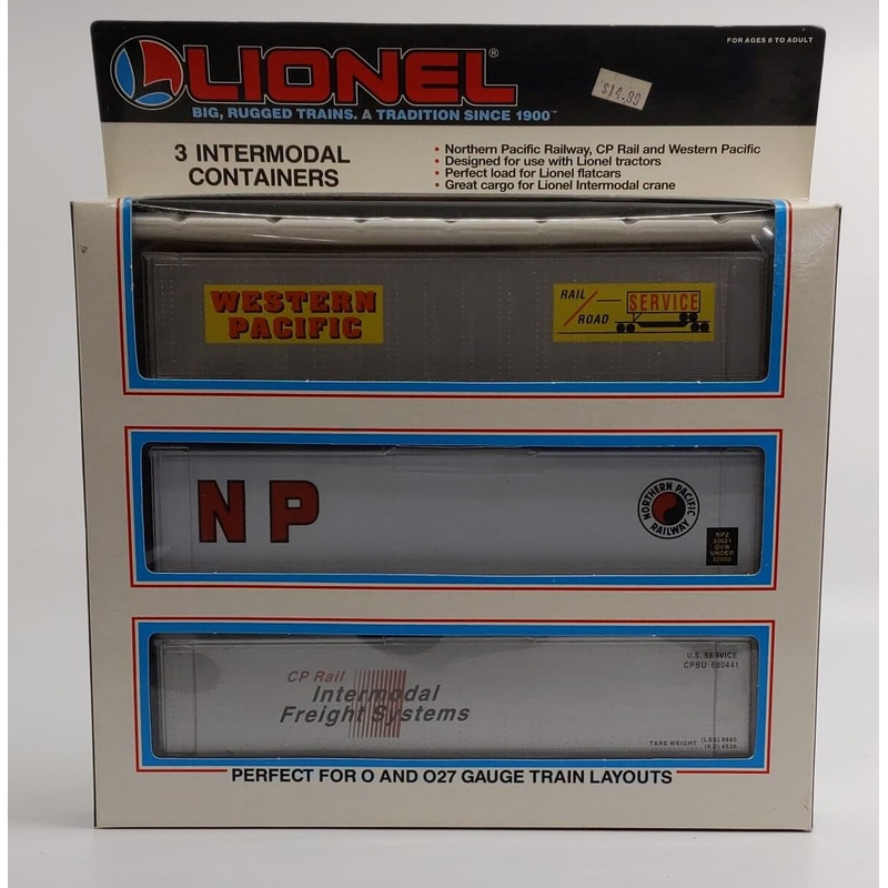 Lionel 6-12907 O Gauge Intermodal Containers (Set of 3) NIB