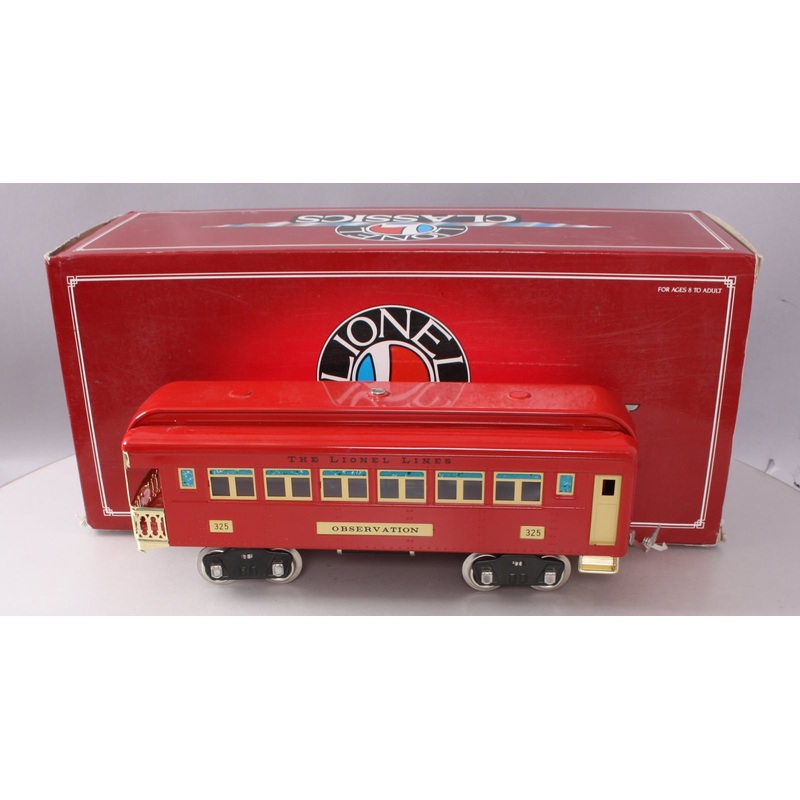 Lionel 6-13402 Standard Gauge Red Tinplate Observation Car #325 EX/Box