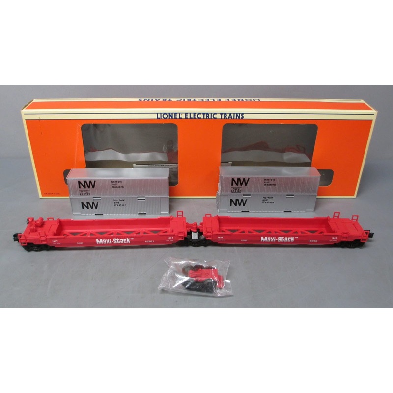 Lionel 6-16360 O Norfolk & Western Maxistack Intermodal Flatcars EX/Box