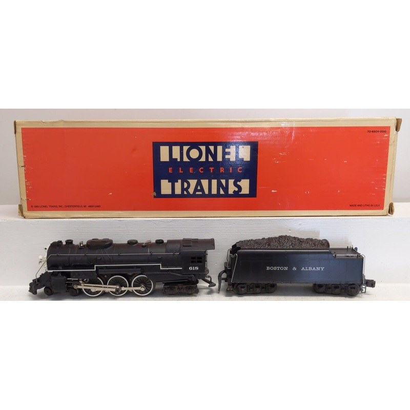 Lionel 6-18042 O Gauge B&A Hudson 4-6-4 Steam Locomotive & Tender #618 w/RS II VG/Box