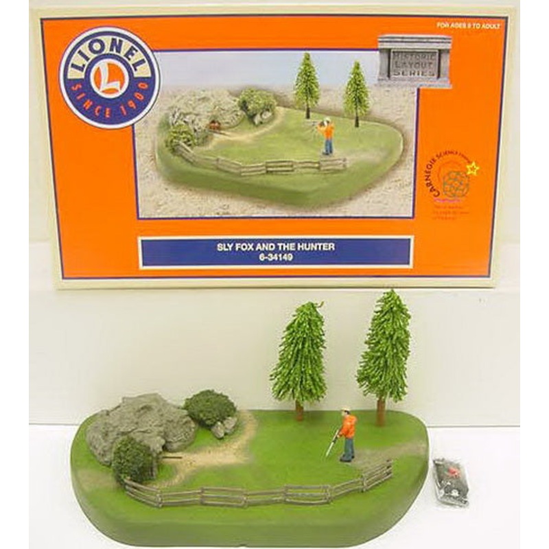 Lionel 6-34149 O Gauge Sly Fox & Hunter Animated Scene LN/Box
