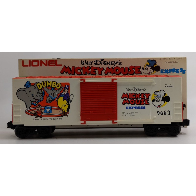 Lionel 6-9663 O Gauge Disney’s Dumbo Hi Cube Boxcar EX/Box