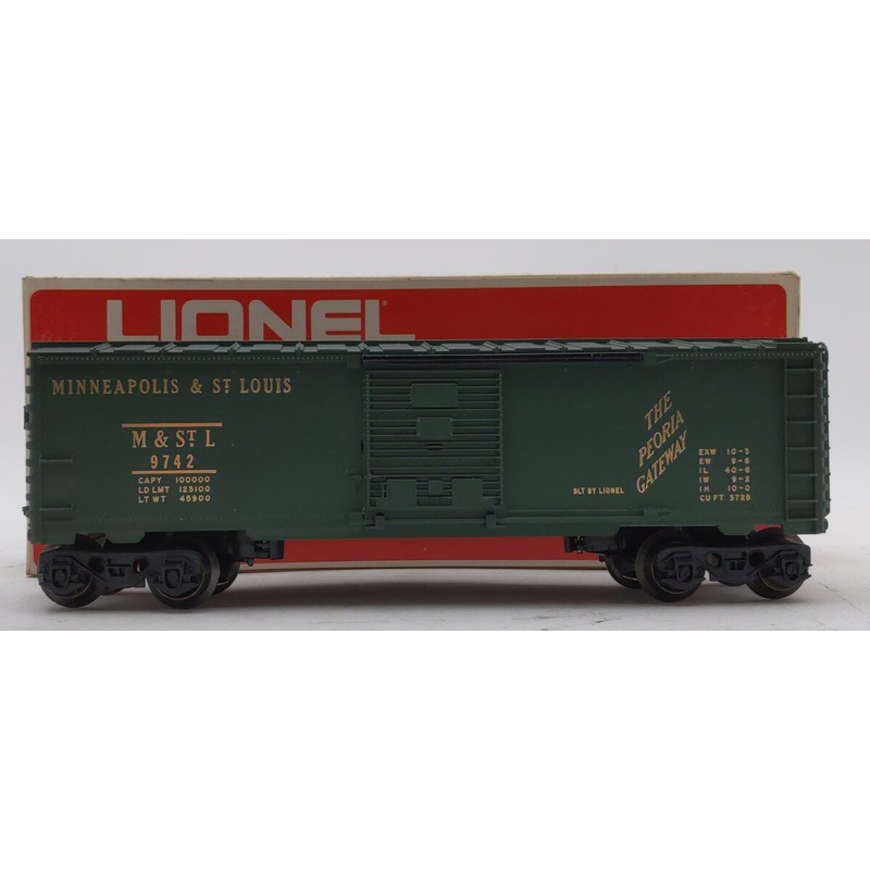 Lionel 6-9742 O Gauge Green Minneapolis & St. Louis Boxcar NIB