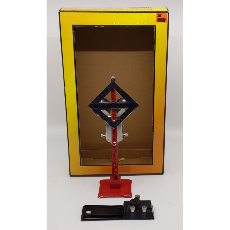 MTH 30-1036 O&O27 Gauge Red Tinplate Warning Bell Signal #69 W/Track Activation LN/Box