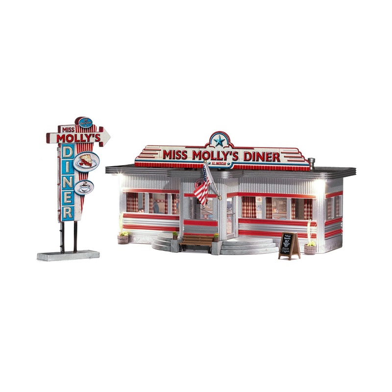 Woodland Scenics BR4956 N Built-N-Ready Miss Molly’s Diner W/LED LN/Box