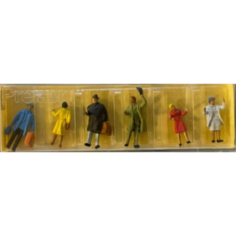Preiser 4028 HO Various Travelers & Townspeople Figures (Set of 6)