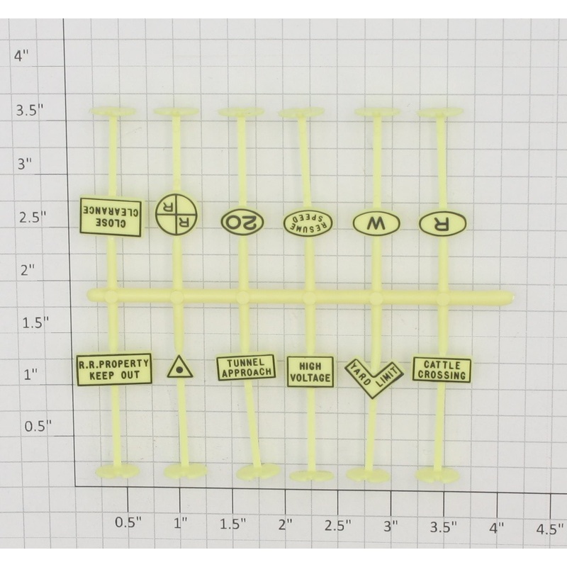 Acme 0616-2 Off White Railroad Signs (Set of 12)