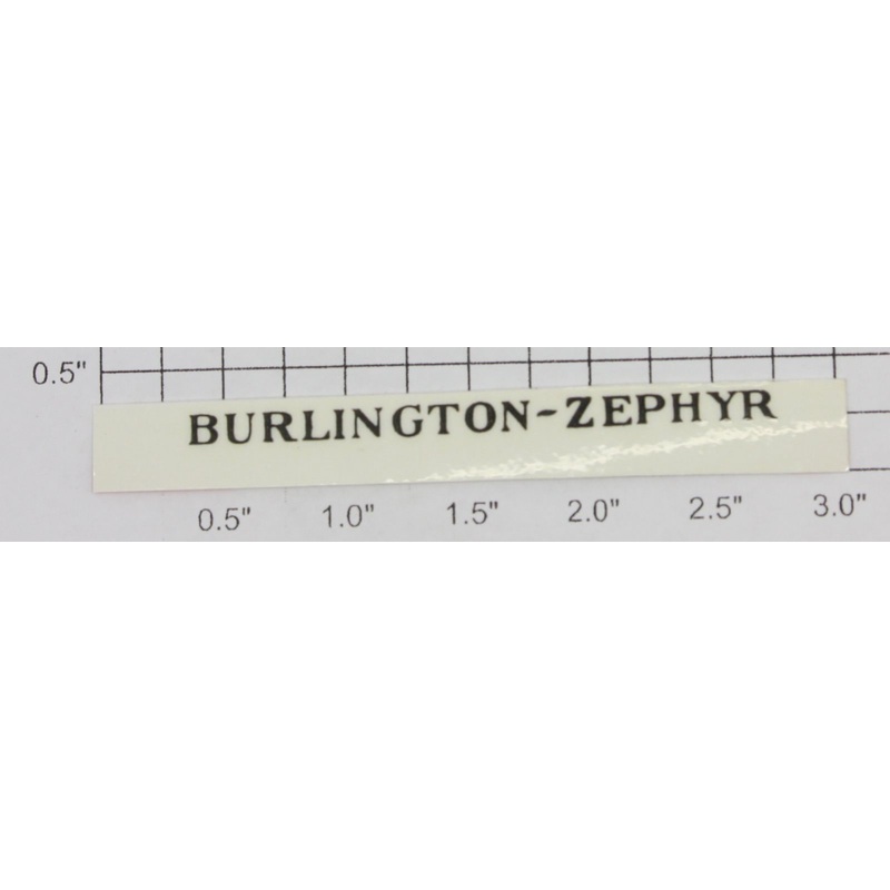 American Flyer 9900-3 Burlington-Zephyr Black Lettering Sticker Decal