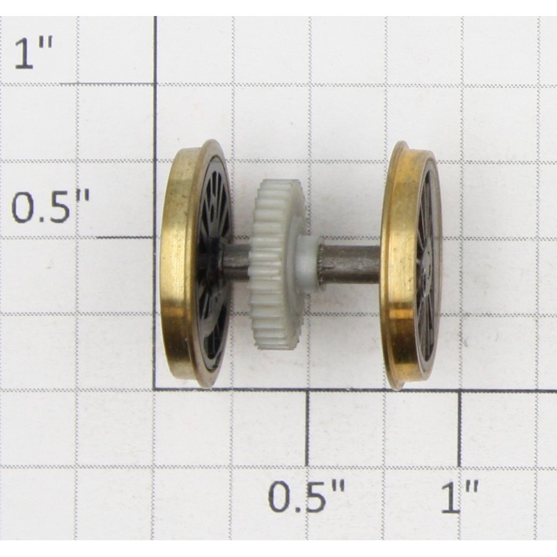 Roundhouse 77052 HO Geared Driver Wheel Set with Brass Rim