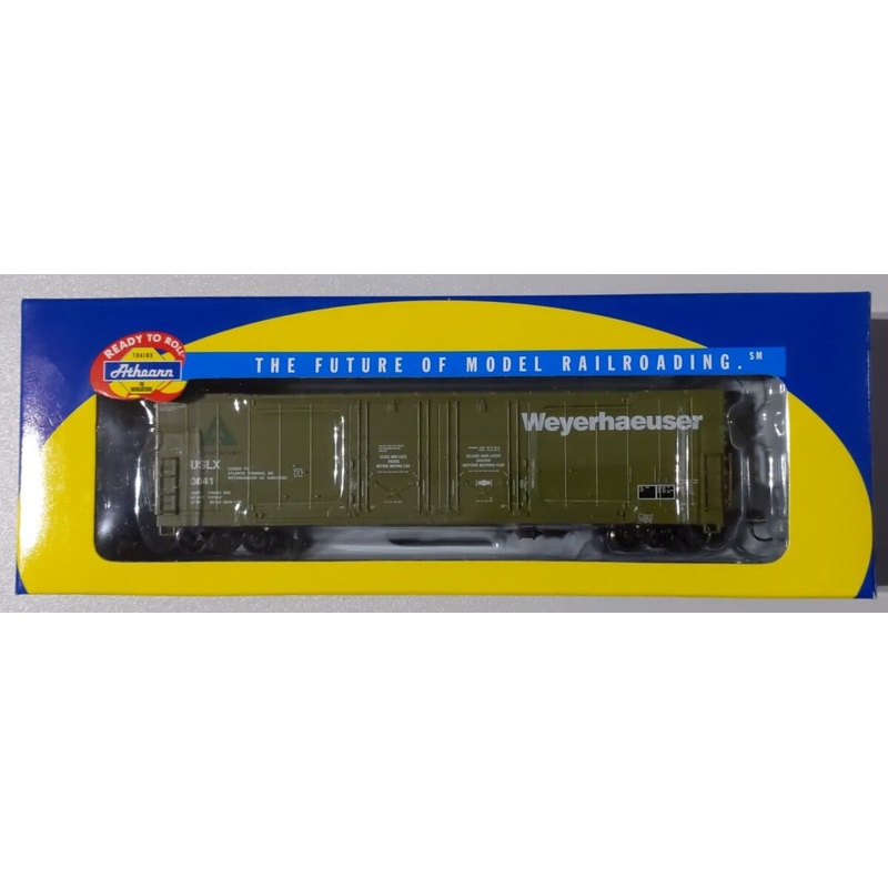 Athearn 91285 HO Scale Weyerhaeuser 50′ Double Plug Door Boxcar #3041 NIB