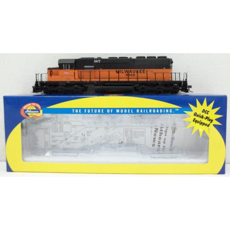 Athearn 95221 HO Milwaukee Road EMD SD40-2 Diesel Locomotive #167 MT/Box