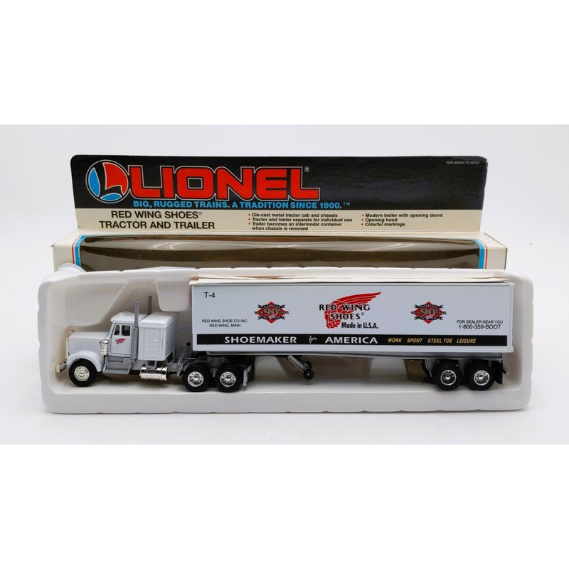 Lionel 6-12923 O Gauge Red Wing Shoes Tractor & Trailer NIB