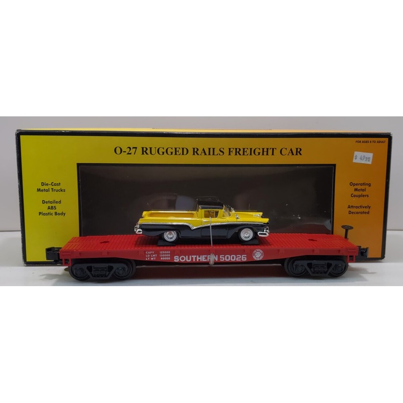 MTH 33-7616 O Gauge Southern Flat Car w/’57 Ford Ranchero LN/Box