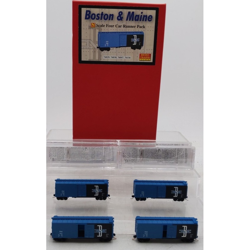 Micro-Trains 99300103 N B&M 40′ Single-Door Boxcar Runner Pack (Set of 4) LN/Box