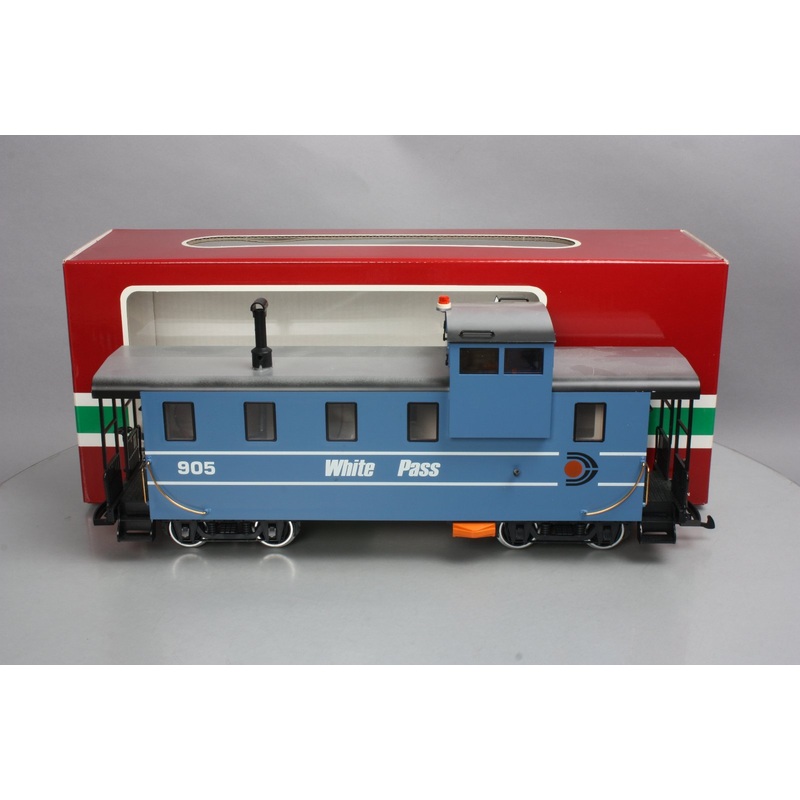 LGB 4071 G Scale White Pass Illuminated Caboose #905 – Metal Wheels LN/Box