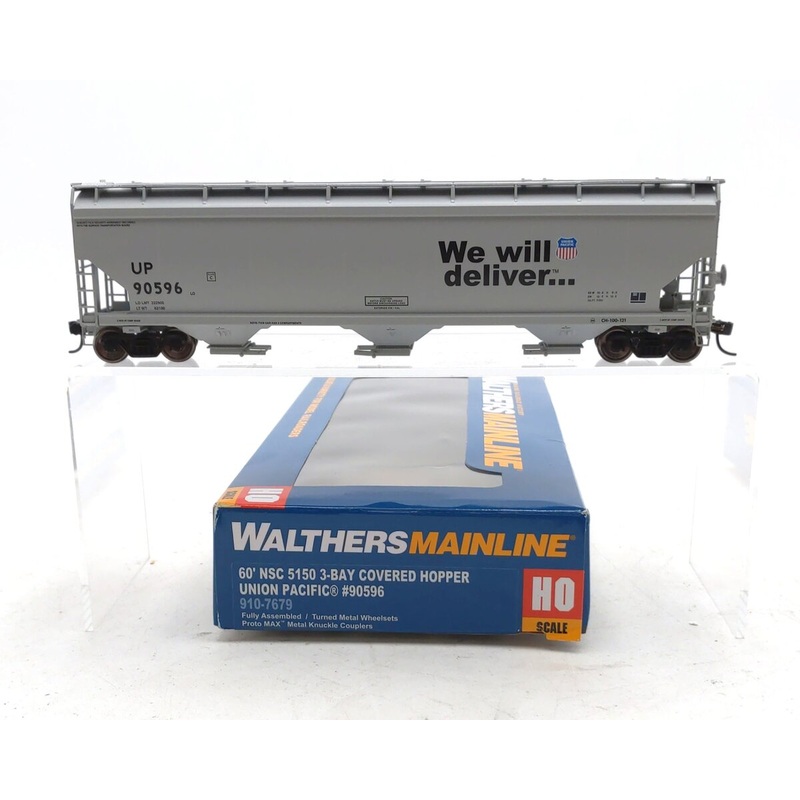 Walthers 910-7679 HO Union Pacific 60′ NSC 5150 3-Bay Covered Hopper #90596 NIB