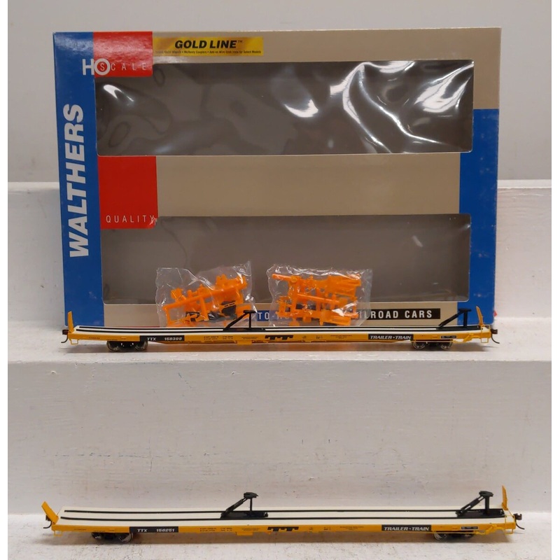 Walthers 932-240301 HO TTX 89′ Flush Flatcar 2-Pack: 156251, 158398 EX/Box