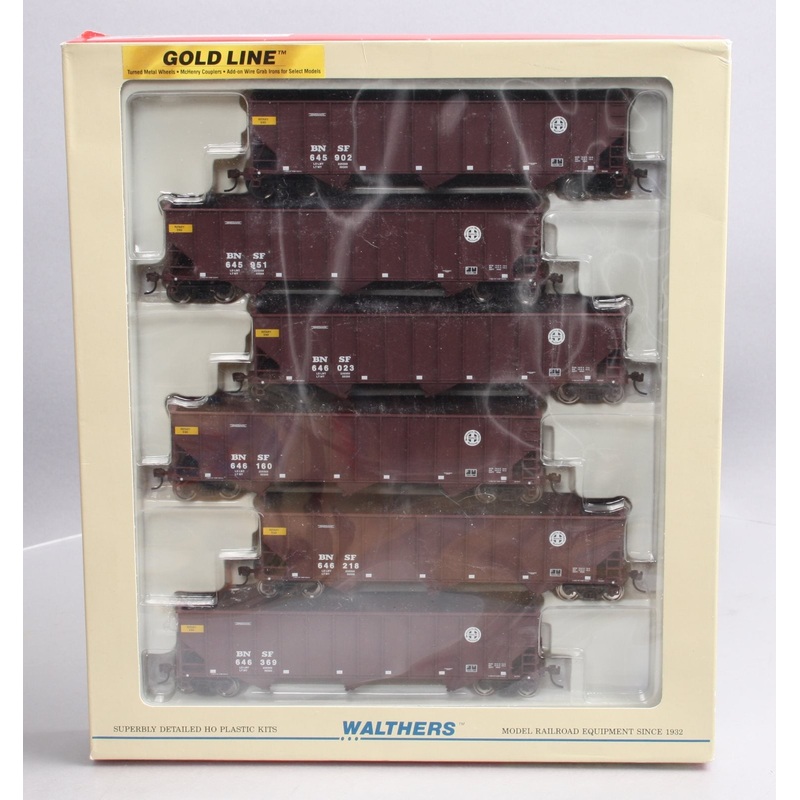 Walthers 932-7863 HO Scale BNSF Bethlehem 3-Bay 100 Ton Coal Hopper (Set of 6) MT/Box