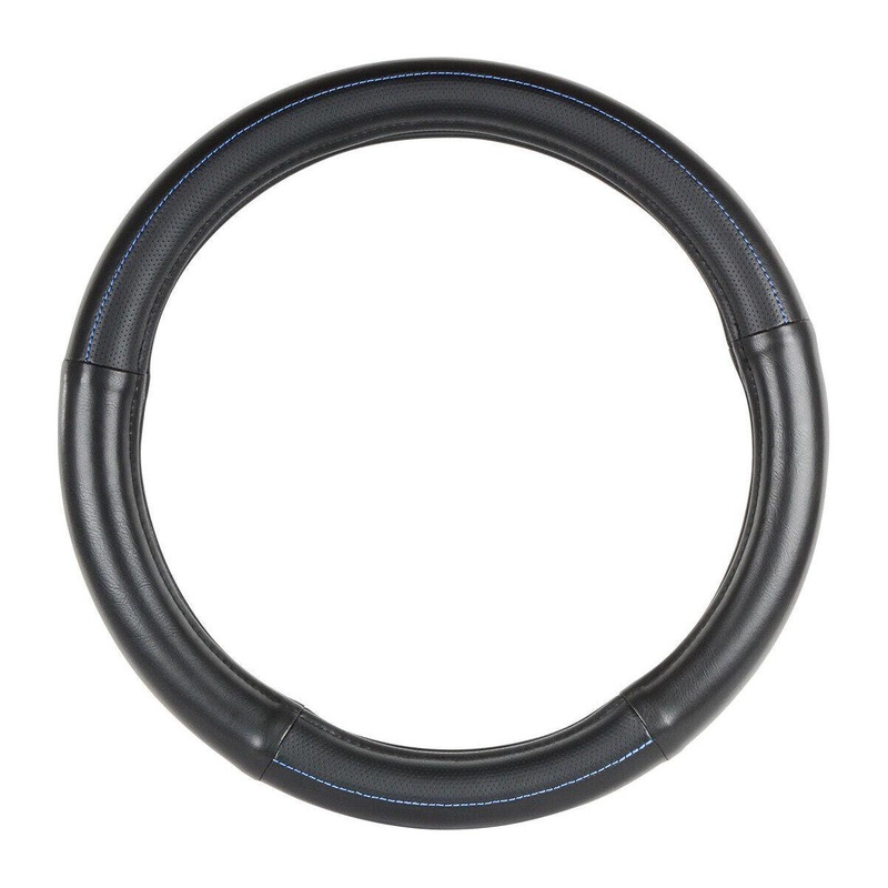 54031 18 deluxe pvc steering wheel cover w/BLUE stitching line universal truck 54031