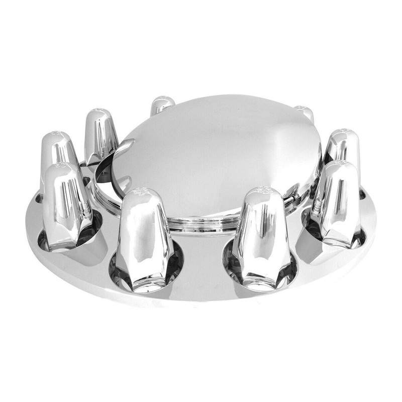 Chrome Front Wheel Cover Hub Axle Semi Plastic ABS 33mm push on Nut Covers 40131