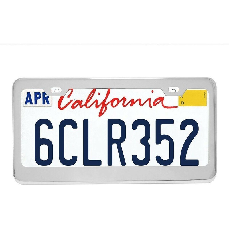 license plate frame stainless car truck semi auto universal vehicle new polished 60445