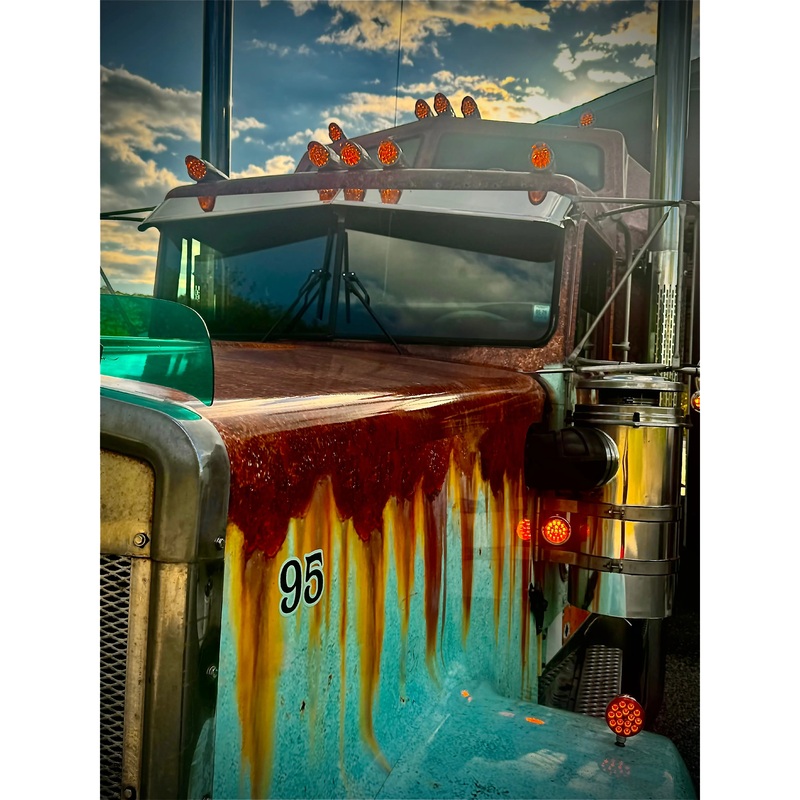 Rollin low Kenworth flat glass visor timeless (with bead roll) 9×5 reverse bowtie 304 stainless #2015