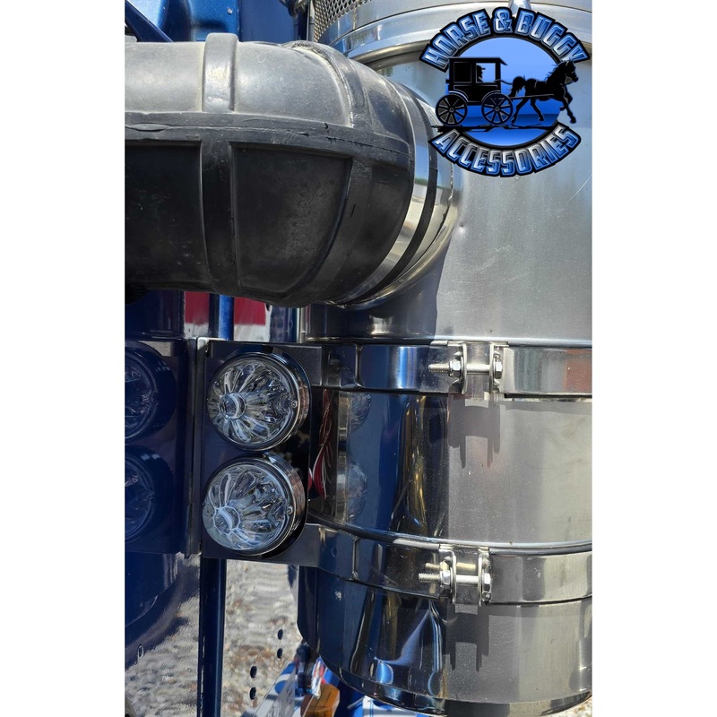 SS-1726 FRONT KENWORTH Radius Style Bracket (2) Watermelon Light Holes (SOLD IN PAIRS)