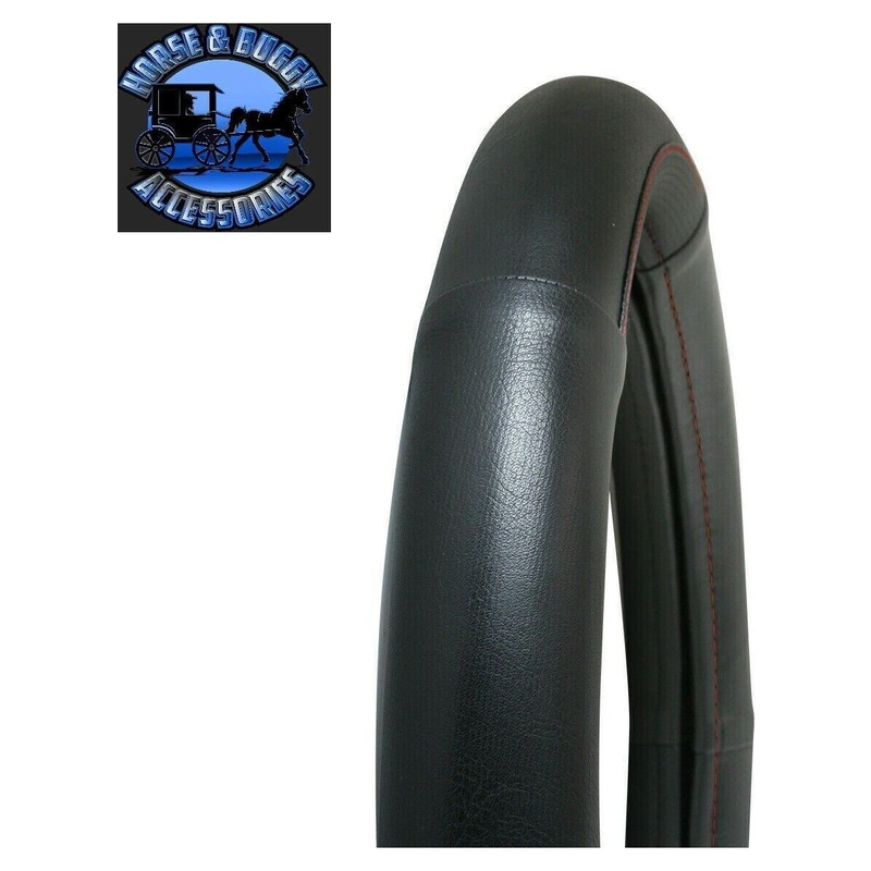 18 deluxe pvc steering wheel cover w/RED stitching line universal truck #54009