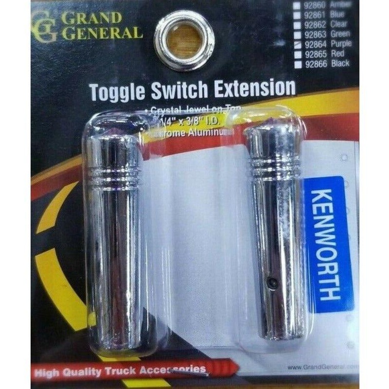 92864 Toggle switch extension 2 1/4 purple jewel chrome aluminium all Kenworth 92864