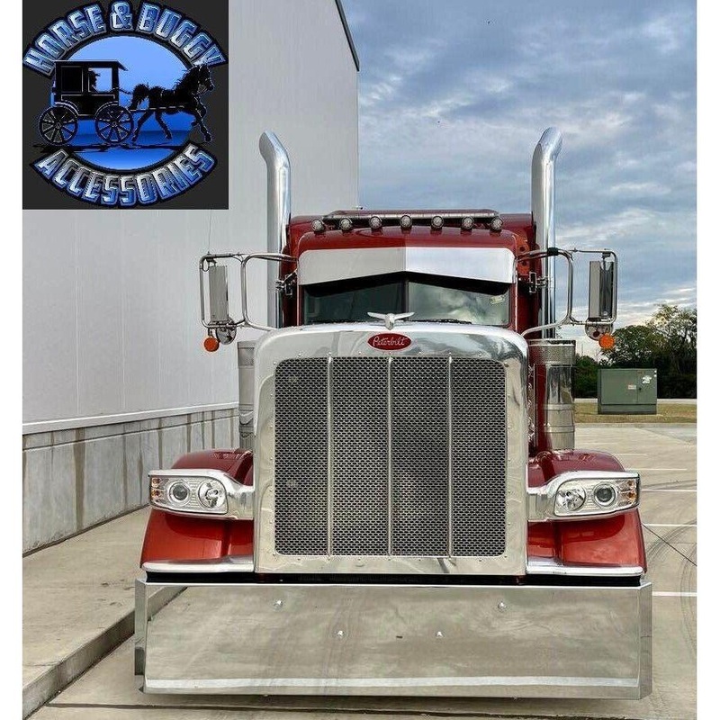 Rollin low Peterbilt 12 x 8 reverse bowtie visor 14 gauge 304 s.s. 379 389  #1013