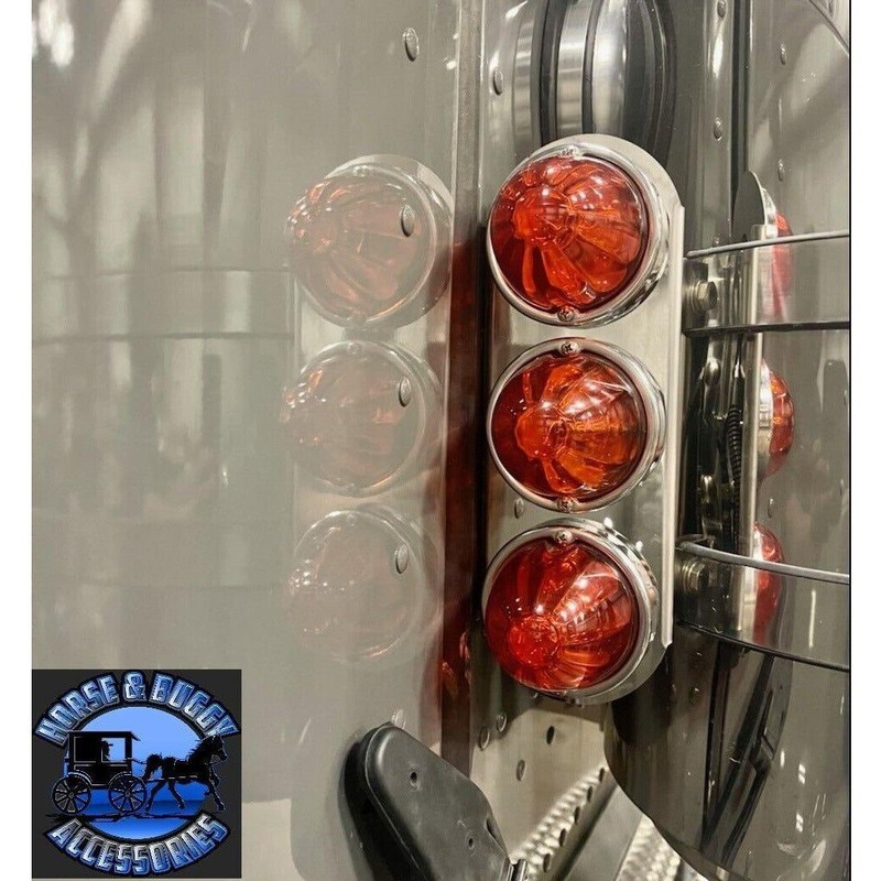SS-1705 Peterbilt radius 3 watermelon air cleaner front light mount 304 stainless (sold in pairs) #1705