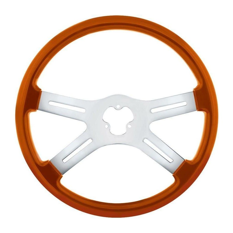 universal 18 Vibrant Color 4 Spoke truck Steering Wheel Cadmium Orange #88279