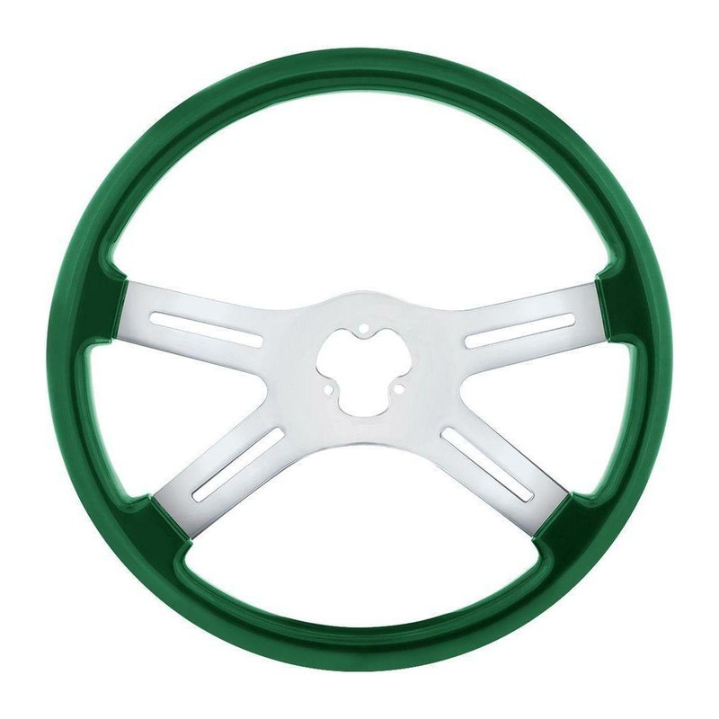 universal 18 Vibrant Color 4 Spoke truck Steering Wheel Emerald Green up-88278 new