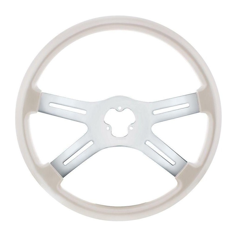 universal 18 Vibrant Color 4 Spoke truck Steering Wheel Pearl White up-88283 new