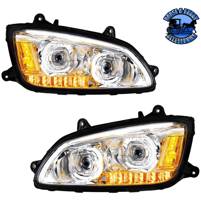 (Choose side) LED HEADLIGHT WITH LED TURN SIGNAL & LED POSITION LIGHT BAR FOR 2007-2017 KENWORTH T660