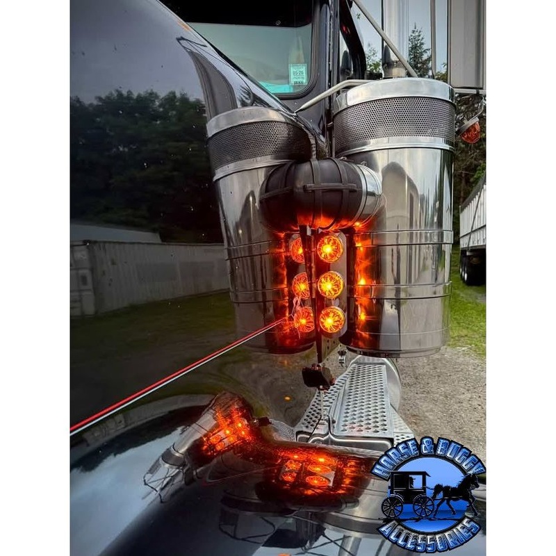 JML Kustoms 15 FRONT KENWORTH AIR CLEANER BRACKET, RADUIS STYLE (SOLD IN PAIRS) #1720 (does not include lights)