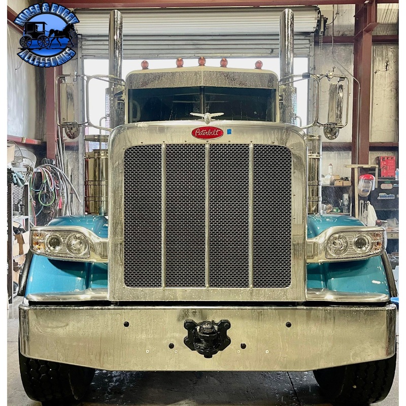 Rollin 8 straight Peterbilt visor 304 stainless #1001