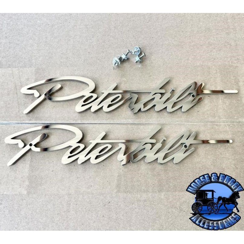 Stainless Peterbilt Emblem logos for sides and front of hoods (Sold by the Piece) #1054
