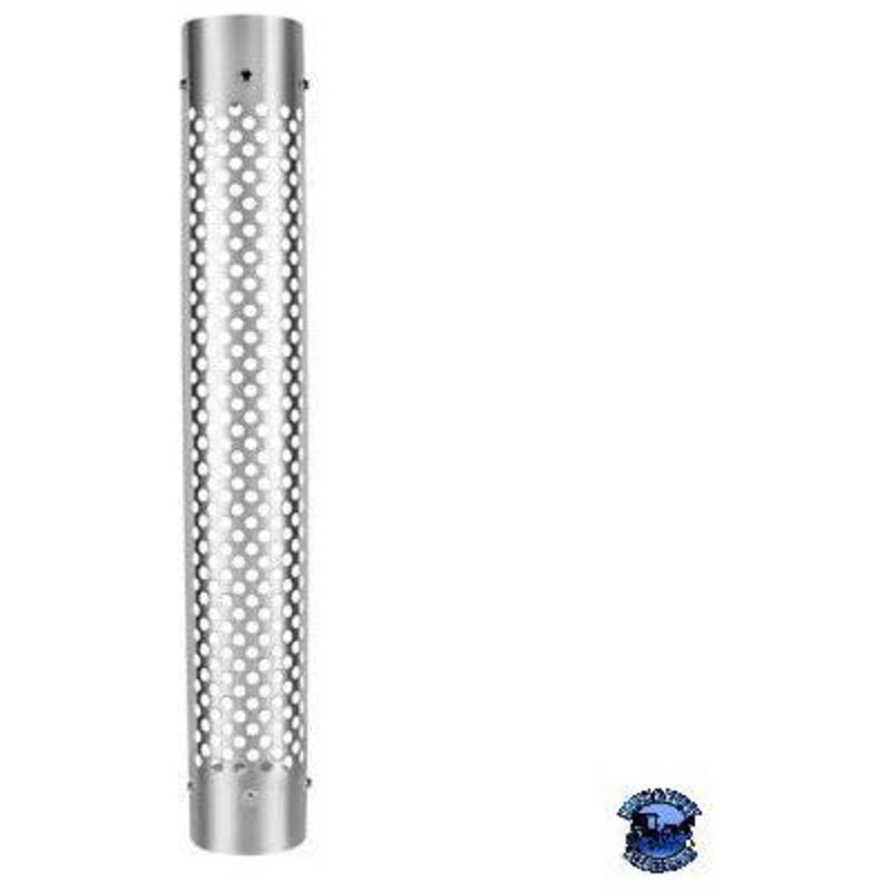 UNITED PACIFIC 48 TALL 180 DEGREE STAINLESS EXHAUST MUFFLER SHIELD – ROUND SLOT