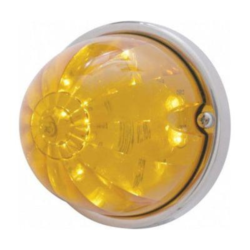 17 LED Dual Function Watermelon Flush Mount Kit With Low Profile Bezel – (Amber LED/Amber Lens)  #39782