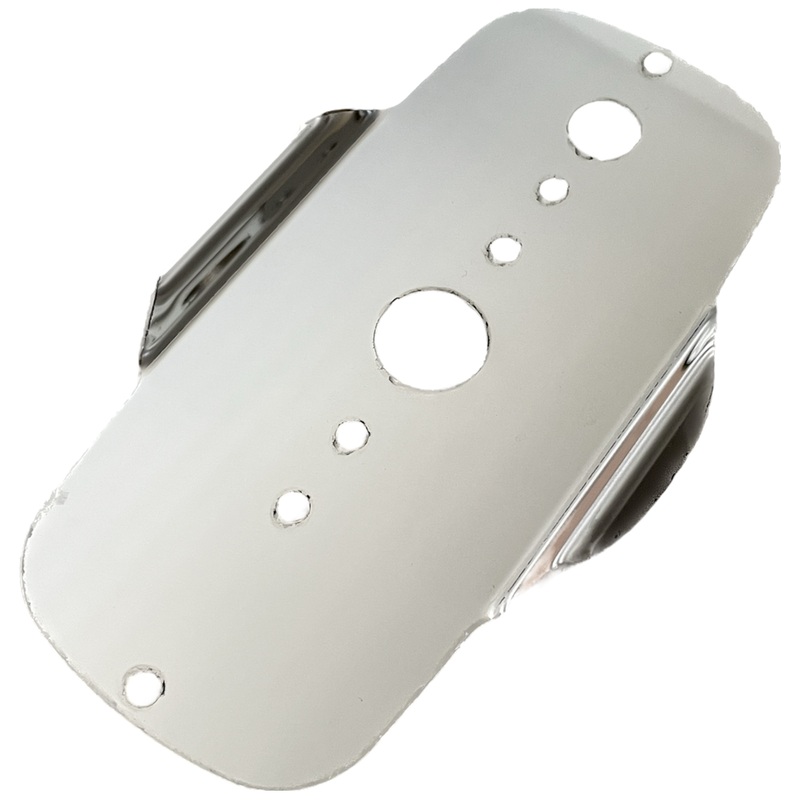 2008 + Peterbilt above cb radio – (1) watermelon light hole (plate only) stainless #1024