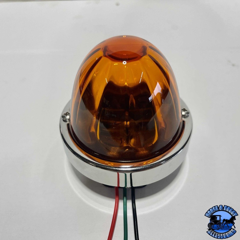3 wire 3157 bulb-Sealed dark amber lens glass watermelon kit (bulb not included) #nu-3157-lda