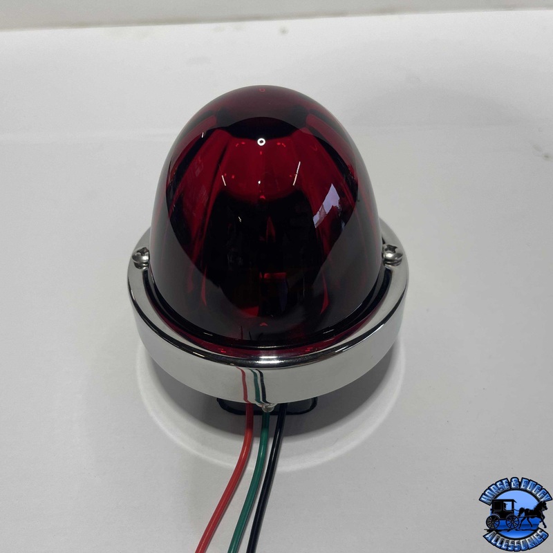 3 wire 3157 bulb-Sealed red lens glass watermelon kit (bulb not included) #nu-3157-lr