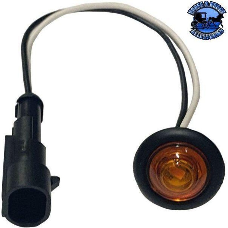M177A-AMP LED Marker/ Clearance, PC-Rated Round, w/ AMP Connector 0.75, Amber