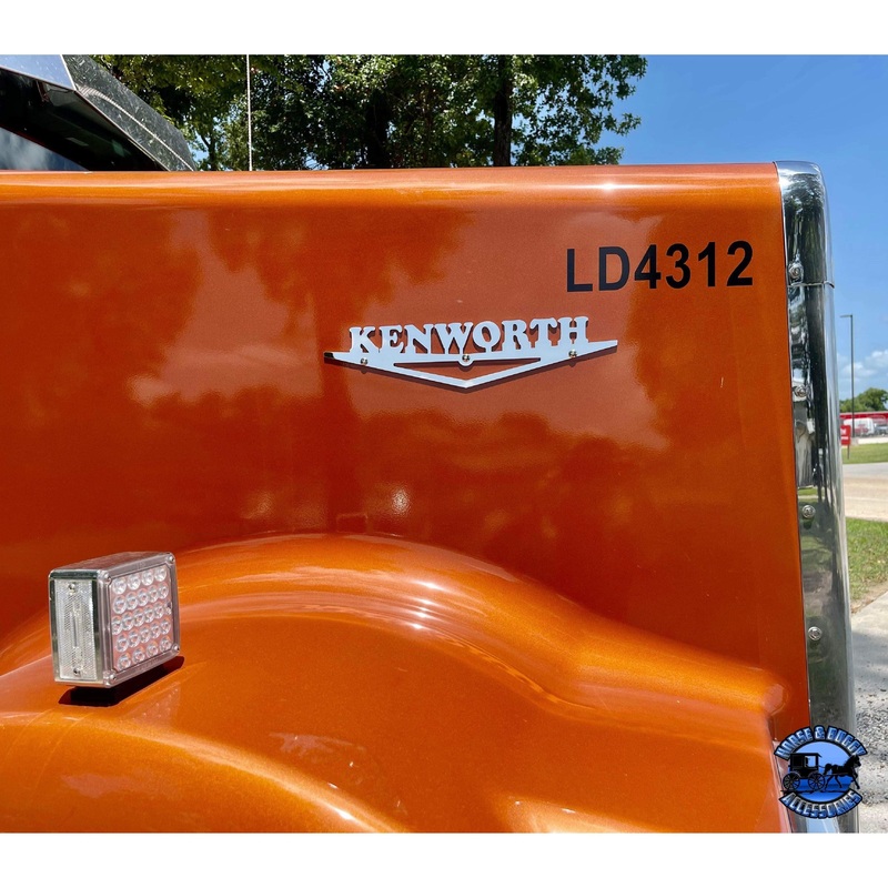 NU-2001 Kenworth hood decal emblem logo replacement stainless (sold by the piece) #2001