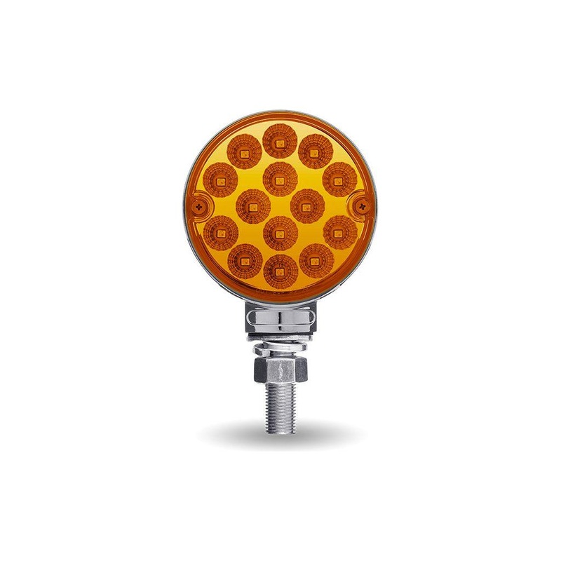 TLED-DL3X    Amber/Red Turn & Marker 3 Mini Double Face Round Reflector LED Light  28 Diodes