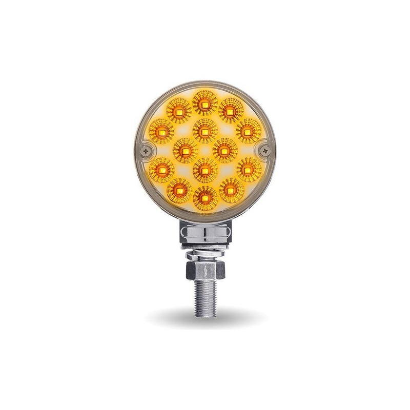 TLED-DL3XC    Clear Amber/Red Turn & Marker 3 Mini Double Face Round Reflector LED Light  28 Diodes