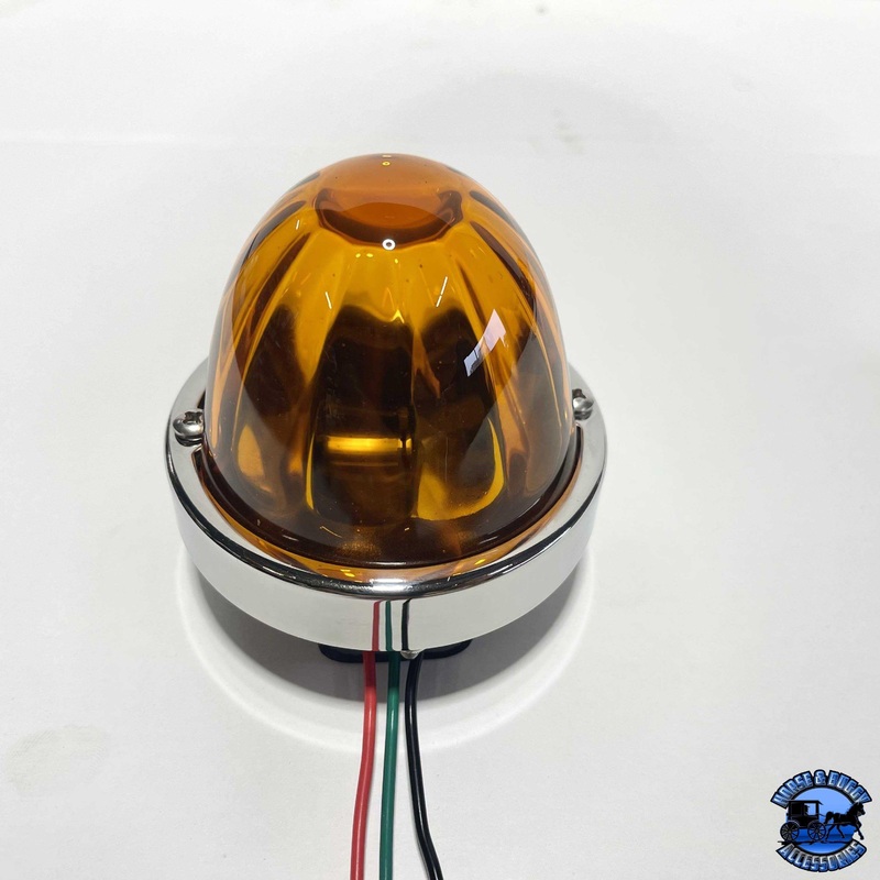 3 wire 3157 bulb-Sealed light amber lens glass watermelon kit (bulb not included) #nu-3157-lla